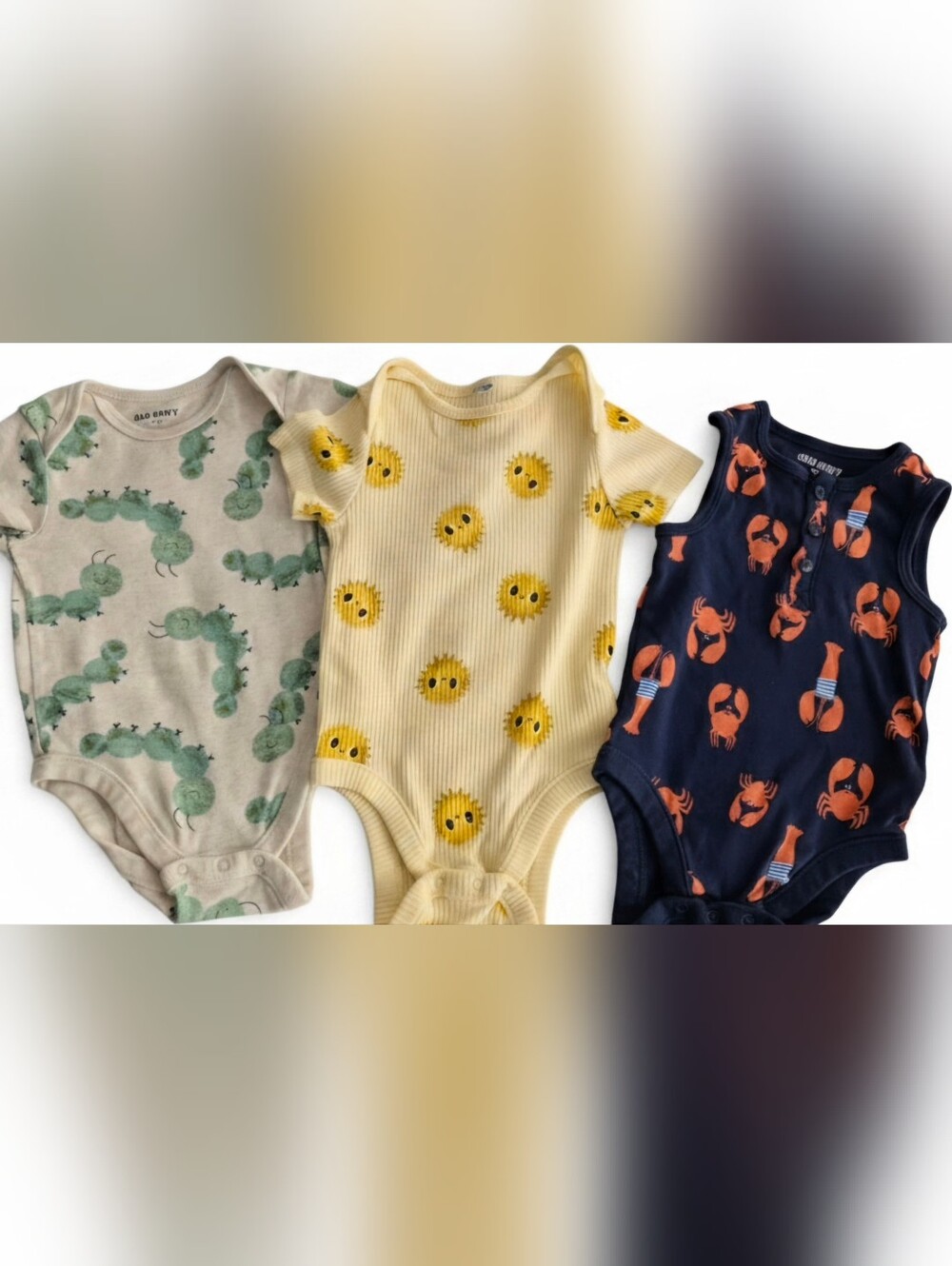 Old Navy Catapiller, Sun, And Lobster Bodysuit Bundle 12-18 Months